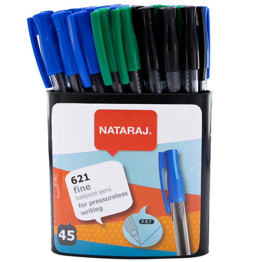 Boligrafo Nataraj 621 Fine 45PCS (28AZ, 9RJ, 4NE, 4VE)0.7MM