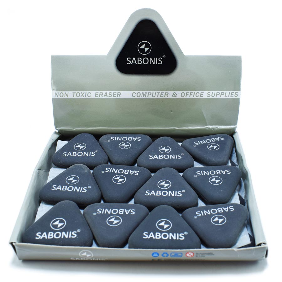 Borrador triangular 303 grande negro Sabonis 24pcs