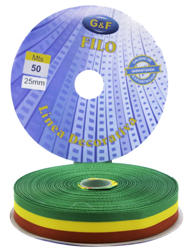 Cinta Tricolor ROLLO Boliviana 25mmx50m