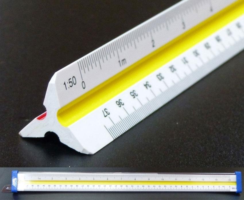 Escalimetro 1:20, 1:25, 1:50, 1:75, 1:125 y 1:500 Plastico