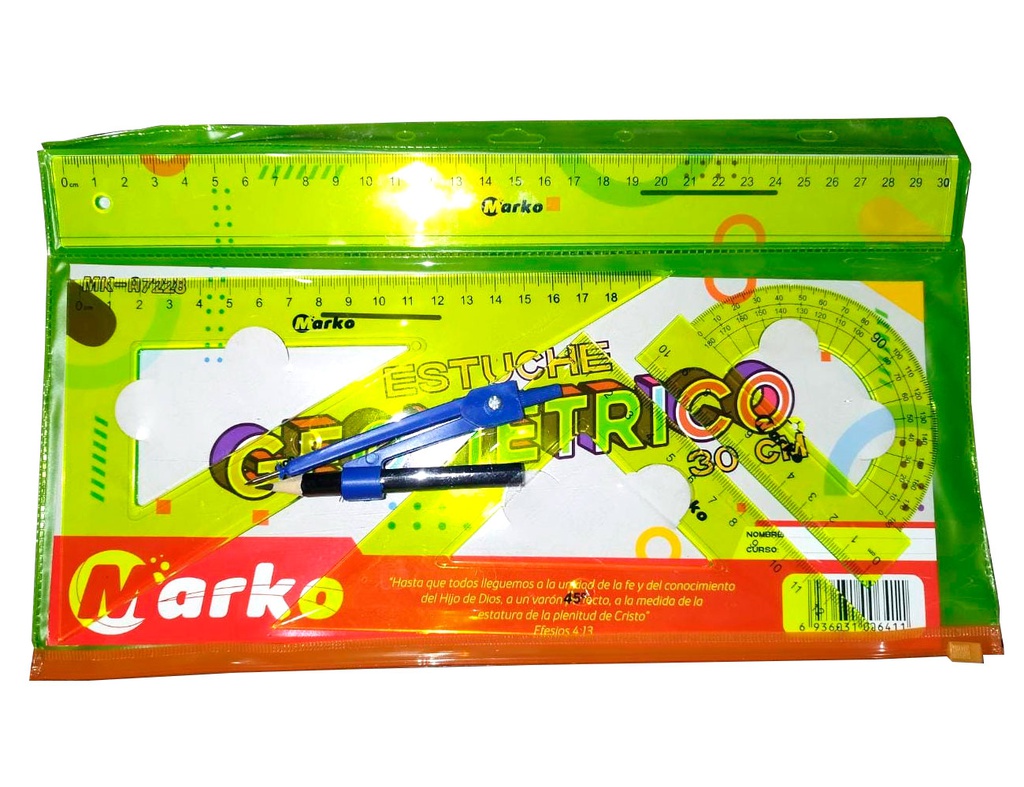 Estuche geometrico Marko + Compas 30 cm