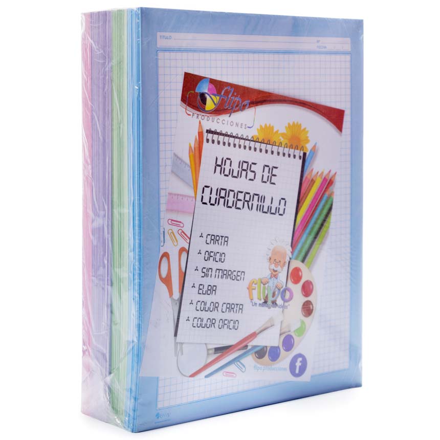 Hojas cuadernillo Carta Color PASTEL