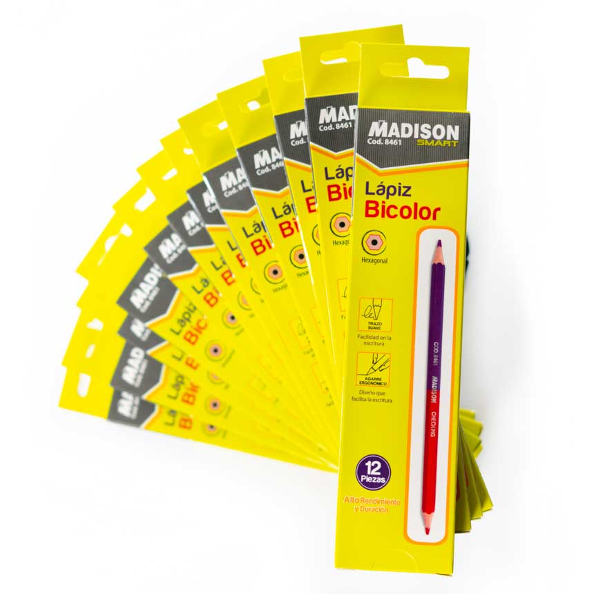 Lapiz Bicolor MADISON hexagonal 12 pcs.
