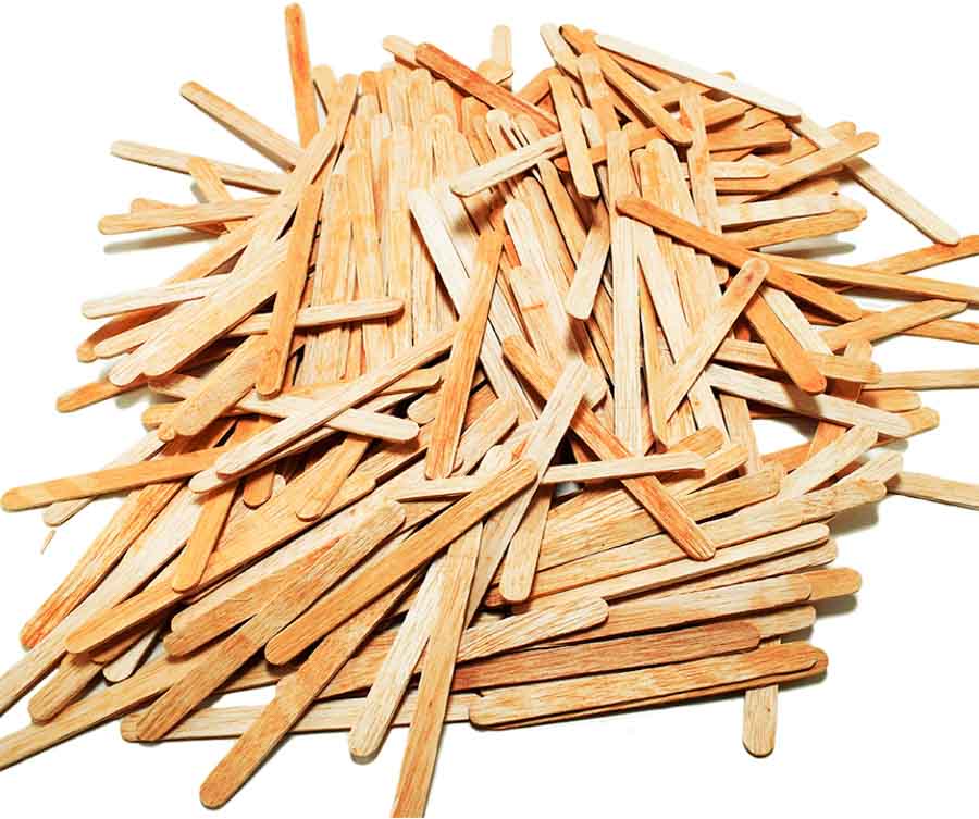 Palito de helado blanco contado, embolsado de 90pcs