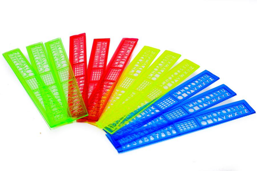 Regla Economico C/leterin 30cm de 4 colores 12PCS