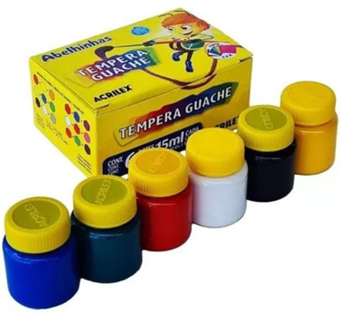 Tempera Guache 6 colores Acrilex