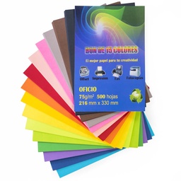 [B15-OF] Bon de 15 colores 500hojas OFICIO