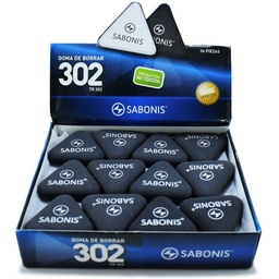 [TR-302N] Borrador triangular 302 pequeño Negro Sabonis 36pcs