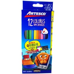 [16311011] Color Largo  triangular Artesco 12 Colores + 2 lapices + tajador