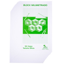 [BLK-MILI-OFI] Hoja milimetrada  Oficio 50hjs