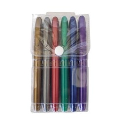 [22246-1/MM-6C] Marcador frebriel para superficies oscuras (azul, plata, lila, rojo, verde y dorado) 6Pc