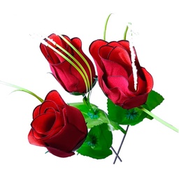 ROSA ROJO Y COLORES INDIVIDUAL CON LUZ  12pcs. 35CM.