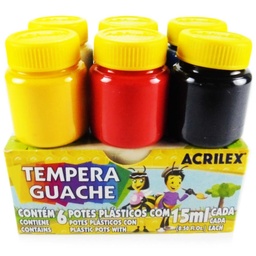 [02020] Tempera Guache 6 colores Acrilex